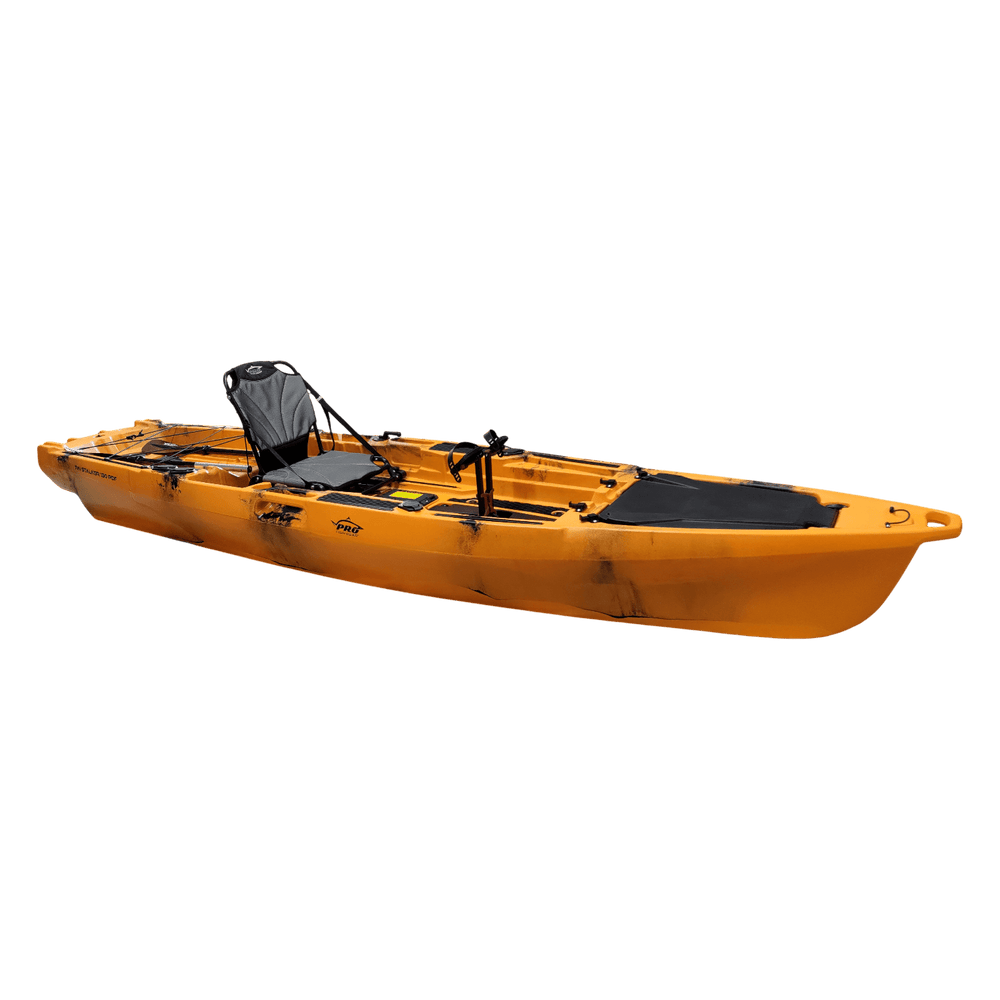 Pro Fish Gear - Fin Stalker 130 Pedal Drive Kayak Kayaks Line Cutterz Hellfire Orange 