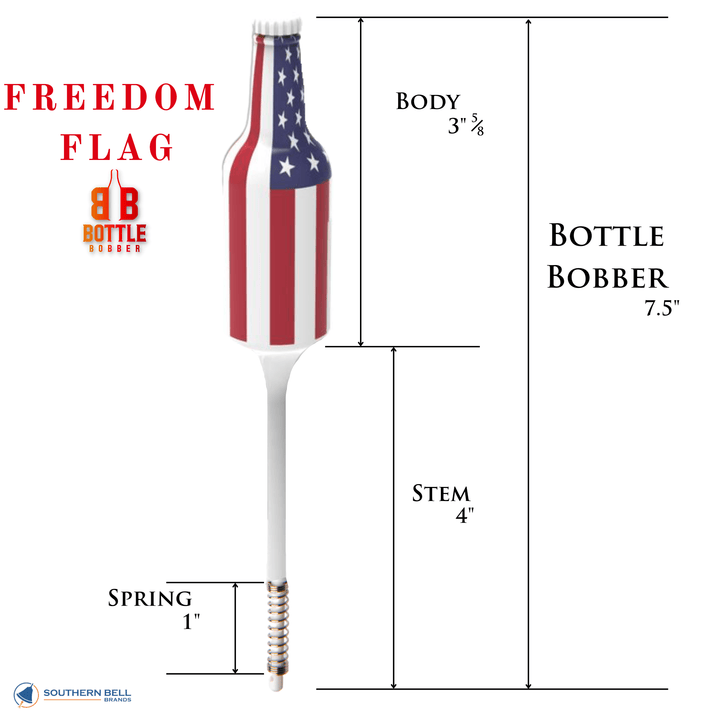 Bottle Bobbers - American Flag Red & White Fishing Bobber - 3-Pack Fishing Floats & Bobbers Southern Bell Brands 