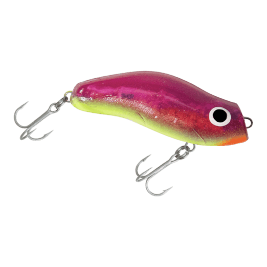 Paul Brown's Crazy Croaker Sinking Twitchbait Mirrolure Purple Chartreuse Belly 