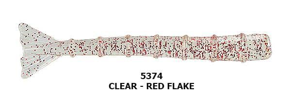 Hogie Super Jack Shrimp Tails Hogie's Lure Company Clear/Red Flake 