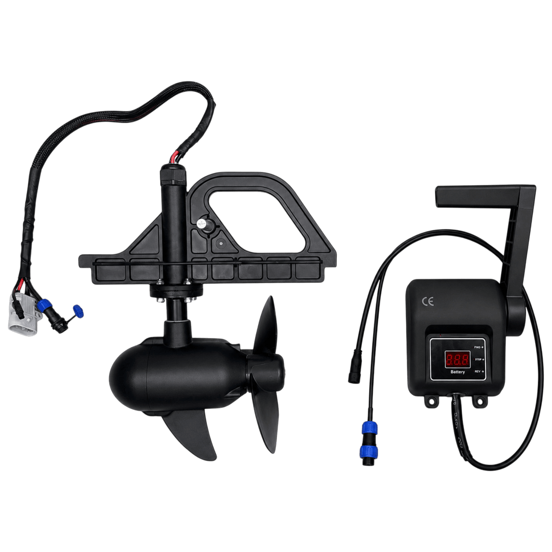 Pro Fish Gear Drop-In Electric Pod Motor System – 12V/24V Hand Throttle Motor for Fin Stalker & Fin Finder Kayaks Vessels Line Cutterz 