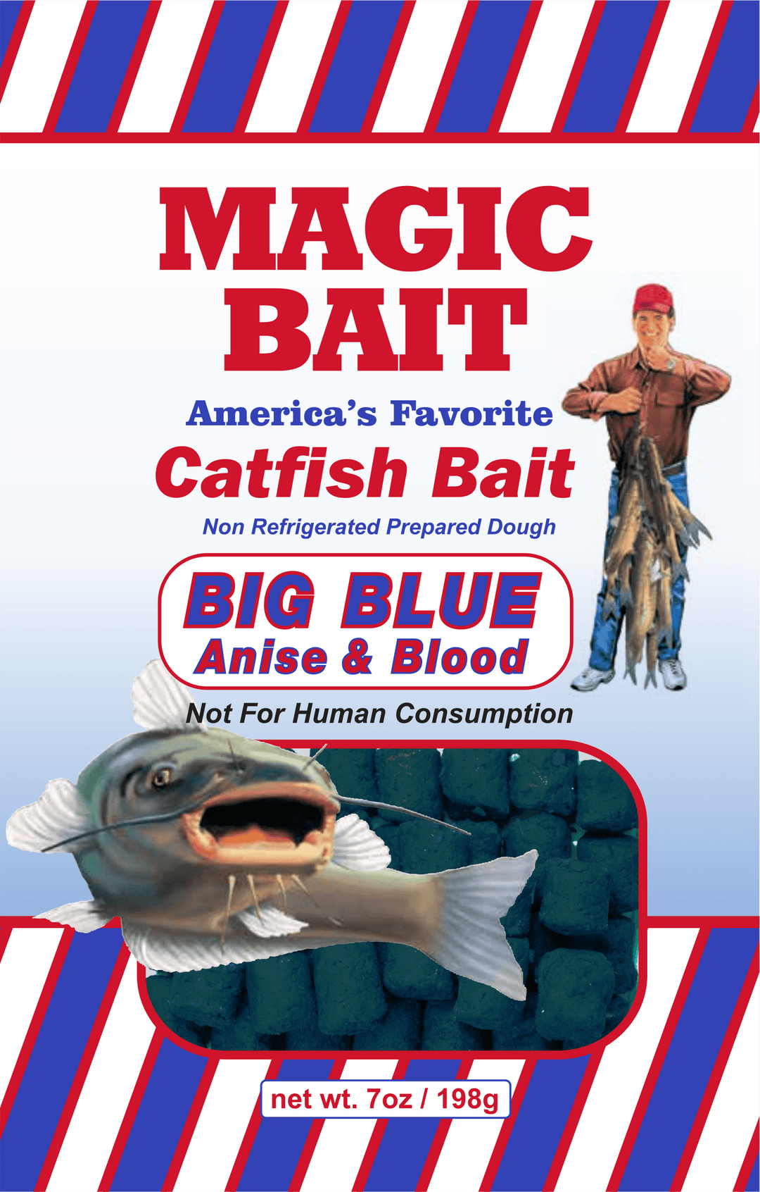 Magic Bait - Catfish Dough Bait 7oz Bag Attractant Magic Bait Big Blue Anise & Blood 