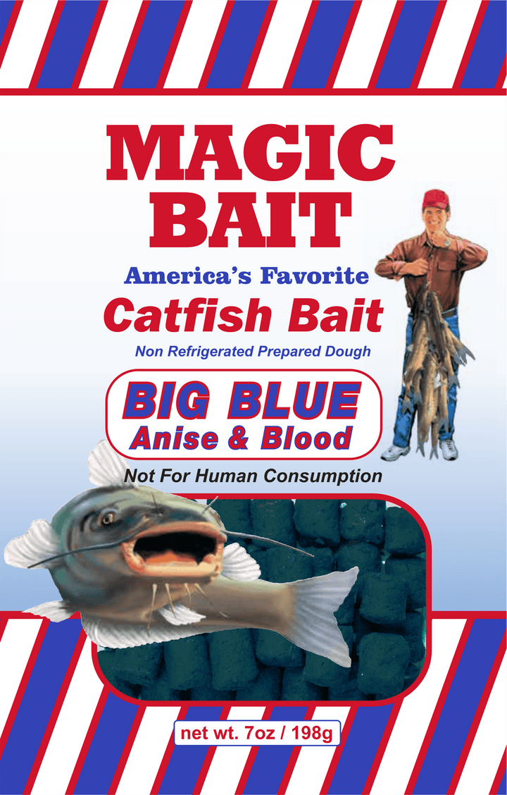 Magic Bait - Catfish Dough Bait 7oz Bag Attractant Magic Bait Big Blue Anise & Blood 
