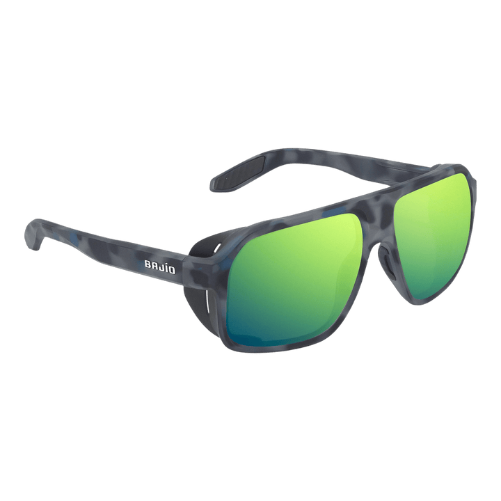 Bajio Sunglasses Bajio Cocho Graphite Black Matte Green Mirror - Glass
