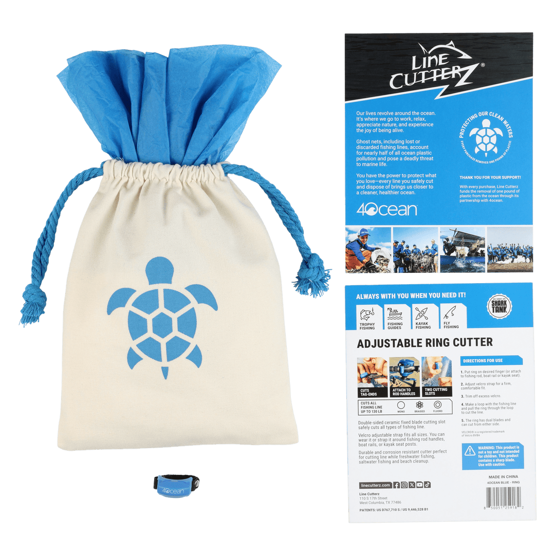 Line Cutterz x 4ocean Conservation Blue Fishing Line Cutting Ring Cutter Ring Line Cutterz 