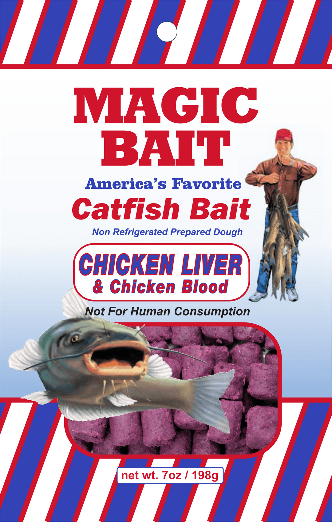 Magic Bait - Catfish Dough Bait 7oz Bag Attractant Magic Bait Chicken Liver & Chicken Blood 