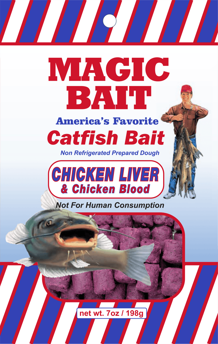Magic Bait - Catfish Dough Bait 7oz Bag Attractant Magic Bait Chicken Liver & Chicken Blood 
