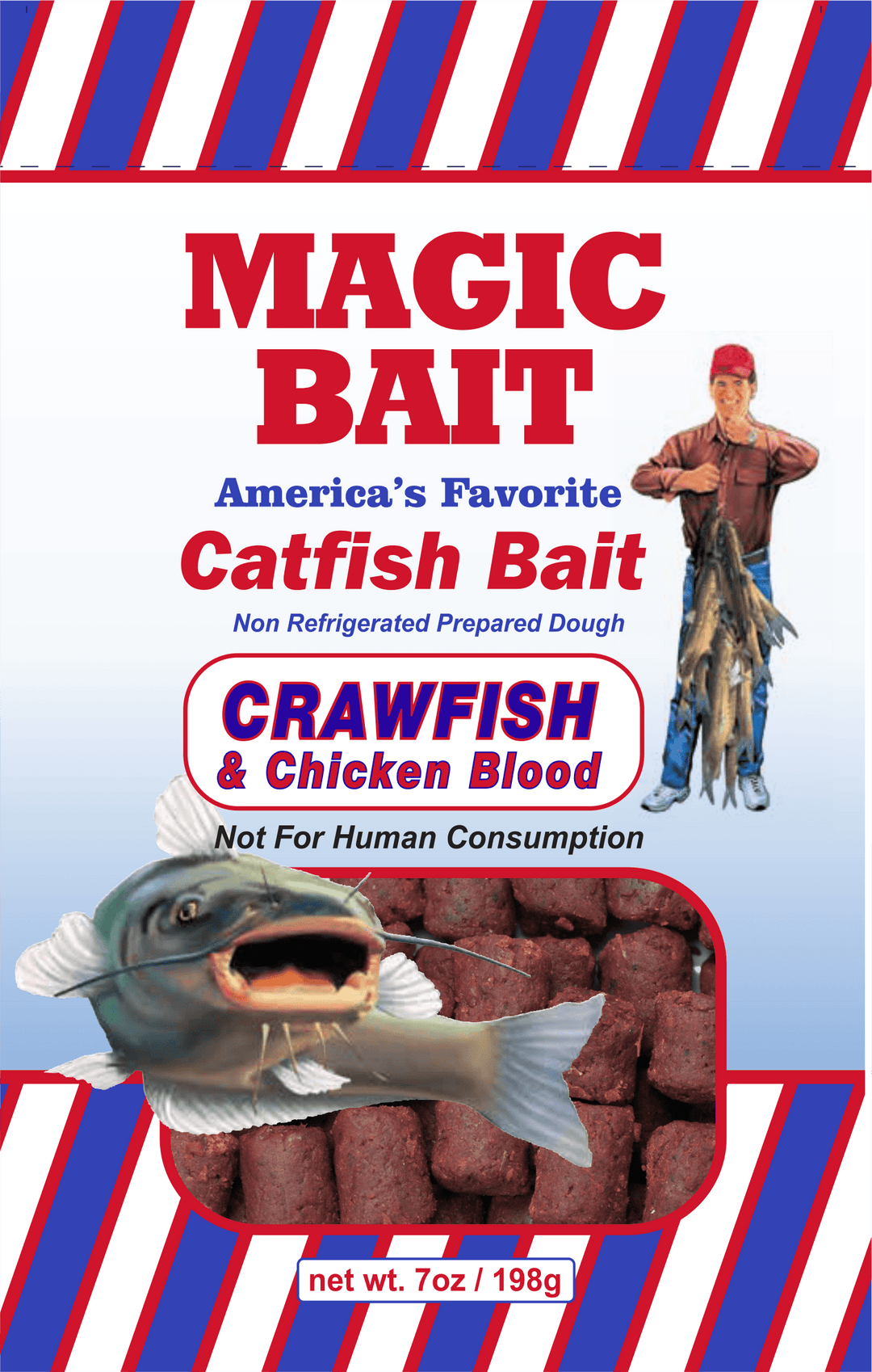 Magic Bait - Catfish Dough Bait 7oz Bag Attractant Magic Bait Crawfish & Chicken Blood 