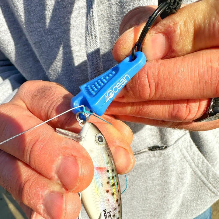 Line Cutterz x 4ocean Conservation Blue Fishing Line Cutting Zipper Pull Zipper Pull Line Cutterz 