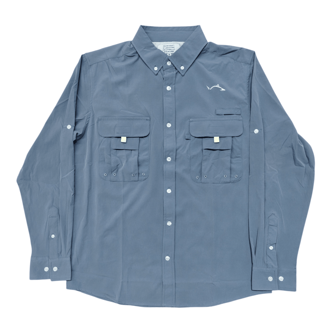 Pro Fish Gear Long Sleeve Fishing Shirt Apparel Line Cutterz Steel S 
