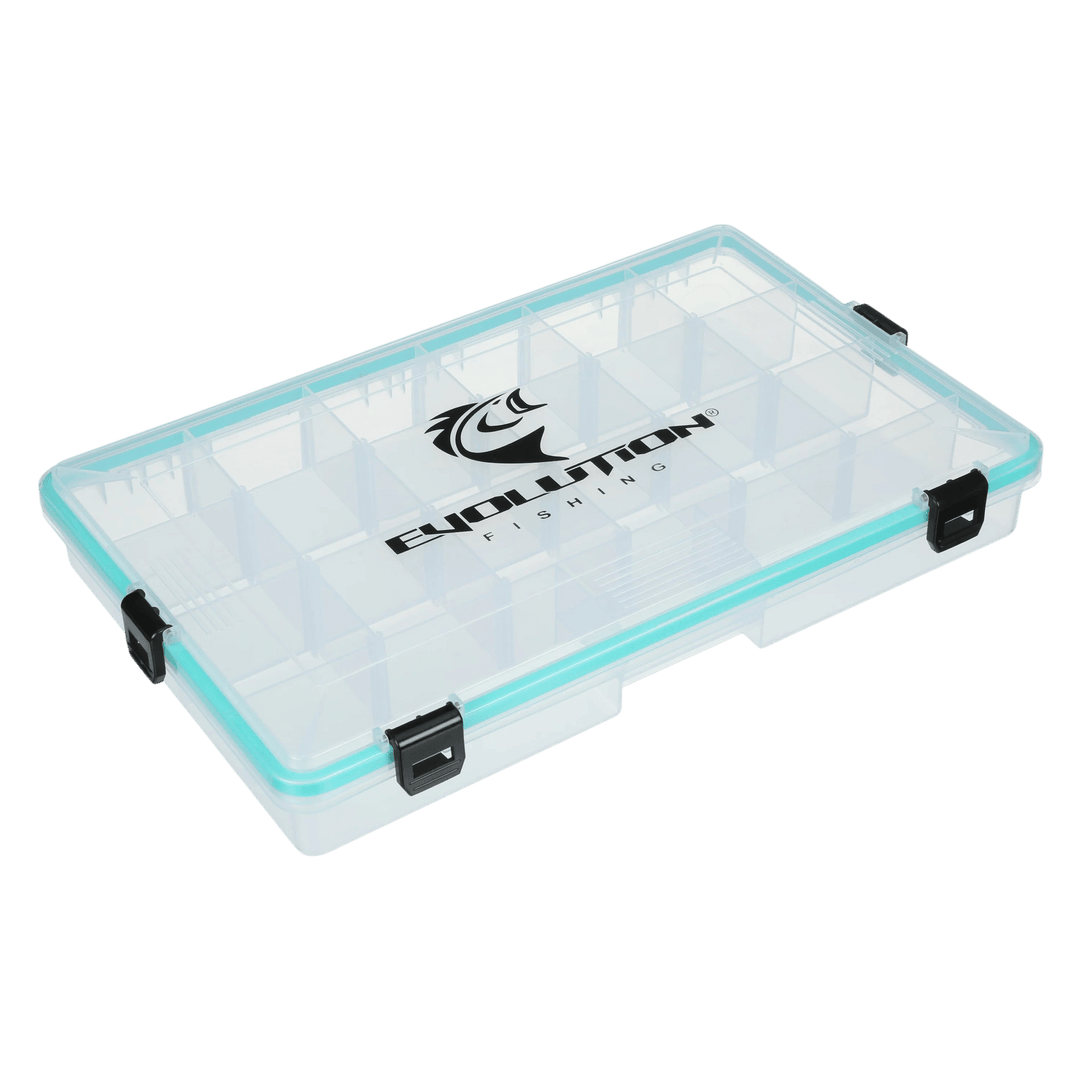 Evolution 3700 4-Latch Waterproof Tackle Tray Tackle Storage Evolution Outdoor Seafoam 