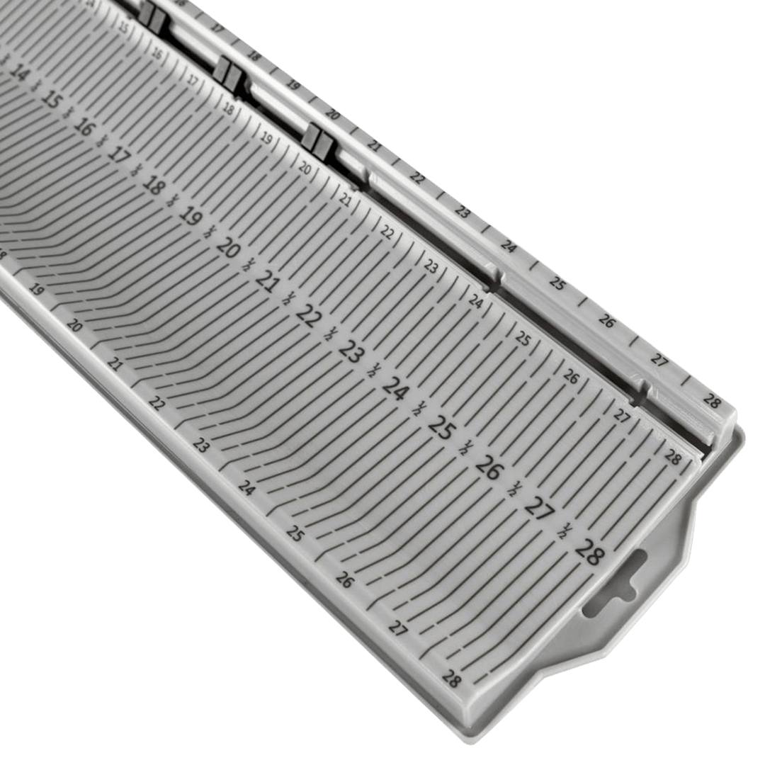 LeaderBoard - 28" Measuring Board with Built-In Identifier Holders and Cull Tabs, Overcast Grey YakAttack 