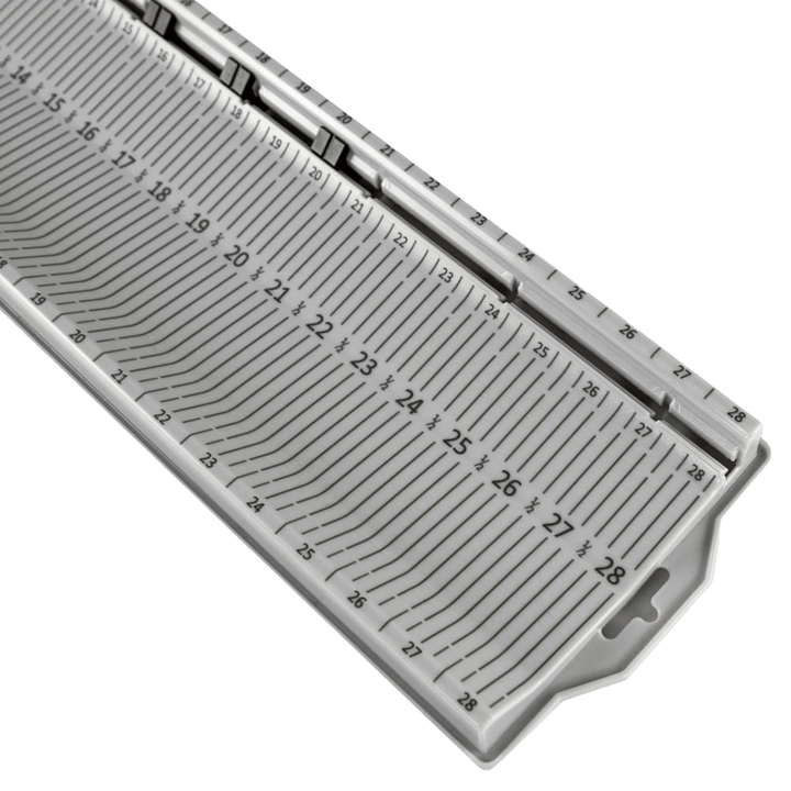 LeaderBoard - 28" Measuring Board with Built-In Identifier Holders and Cull Tabs, Overcast Grey YakAttack 