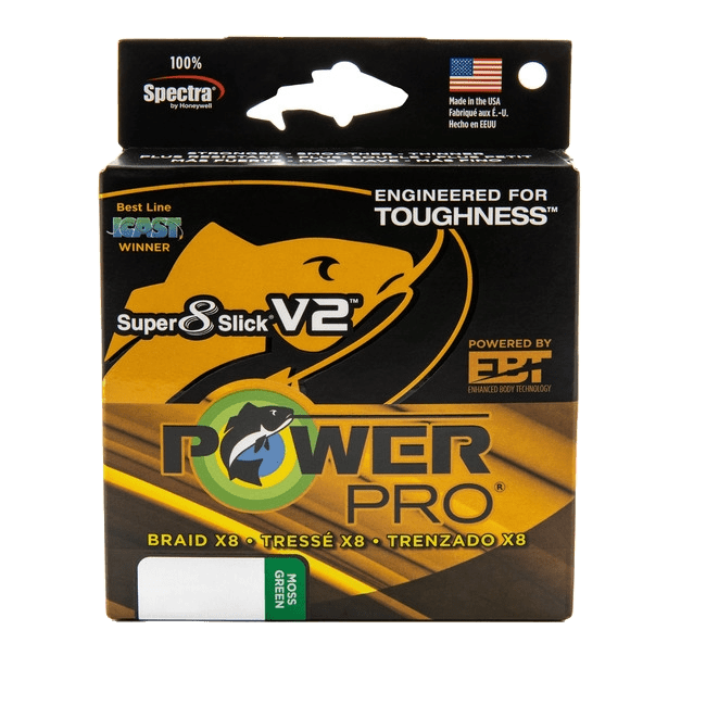 PowerPro Super Slick 8 V2 Braided Fishing Line Fishing Line PowerPro Moss Green 10 150yd