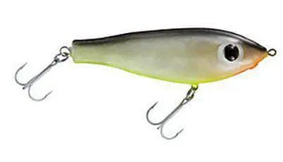 Paul Brown's Fat Boy Suspending Twitchbait Lure Mirrolure Black Back/Pearl/Chartreuse Belly 