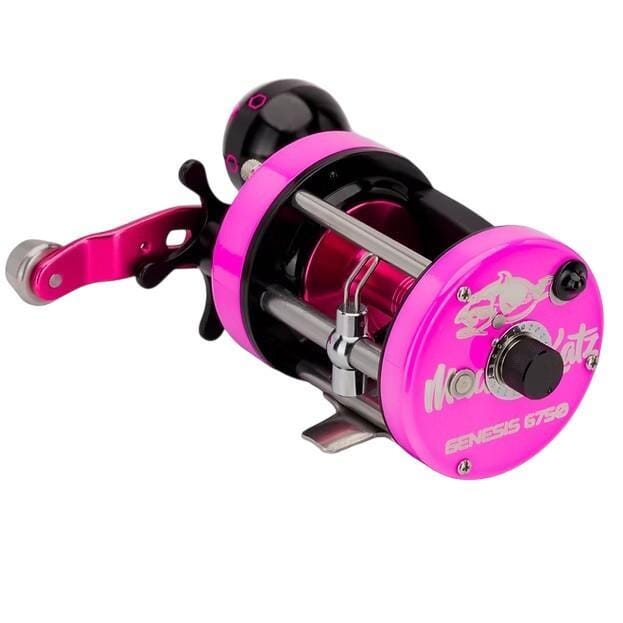Mad Katz Genesis 6750 Level Wind Round Baitcast Reel Mad Katz Right-Hand Magenta (Glow) 