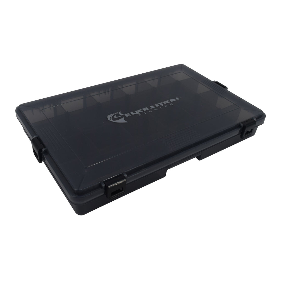 3700 4-Latch Water Proof Tackle Tray Tackle Storage Evolution Outdoor Black Single 