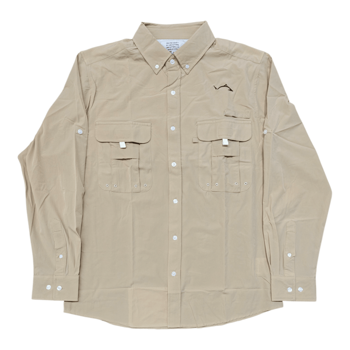 Pro Fish Gear Long Sleeve Fishing Shirt Apparel Line Cutterz Sand S 