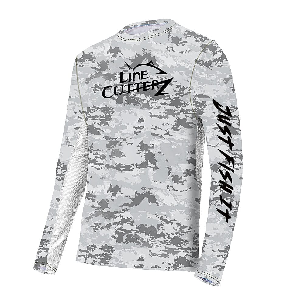 Line Cutterz Camo Fishing Shirt Shirts Line Cutterz Grey Medium 