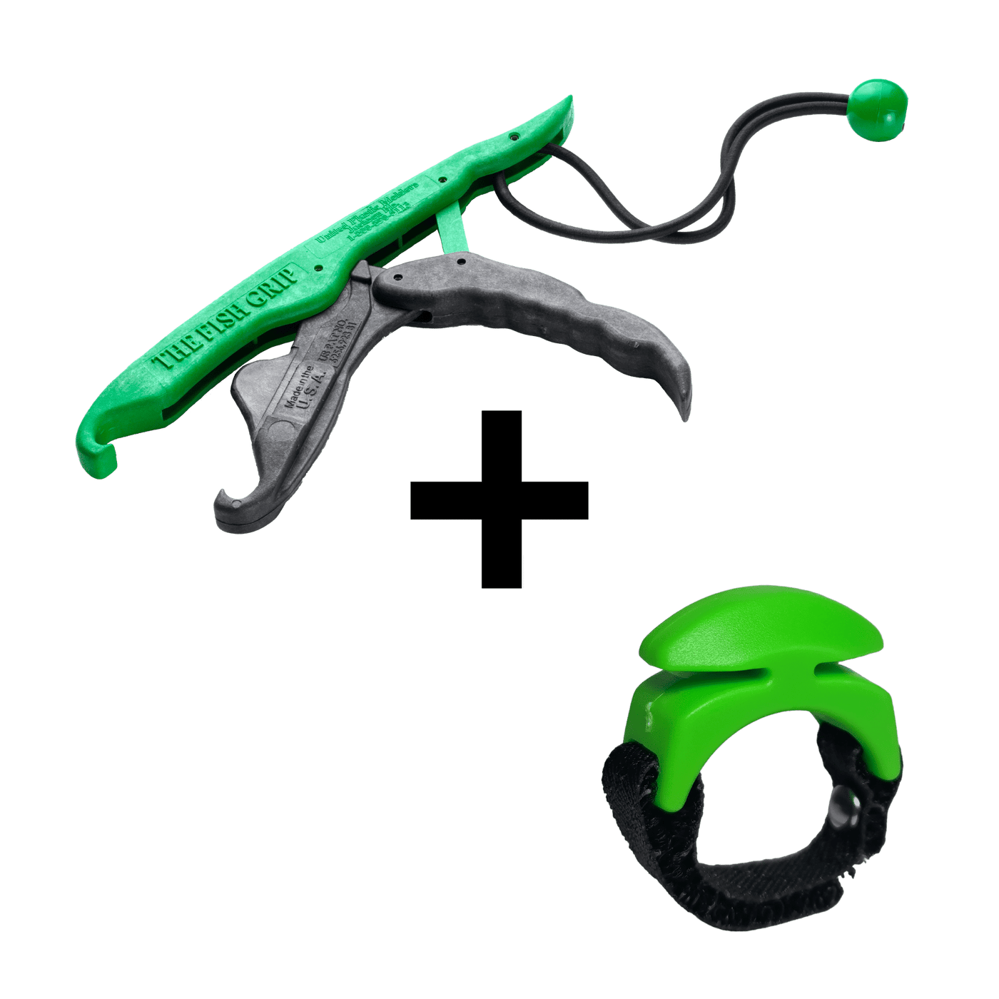 COMBO DEAL - Line Cutterz Ceramic Blade Ring + Lunker Tamers by The Fish Grip (Green) Combo Cutter Line Cutterz 