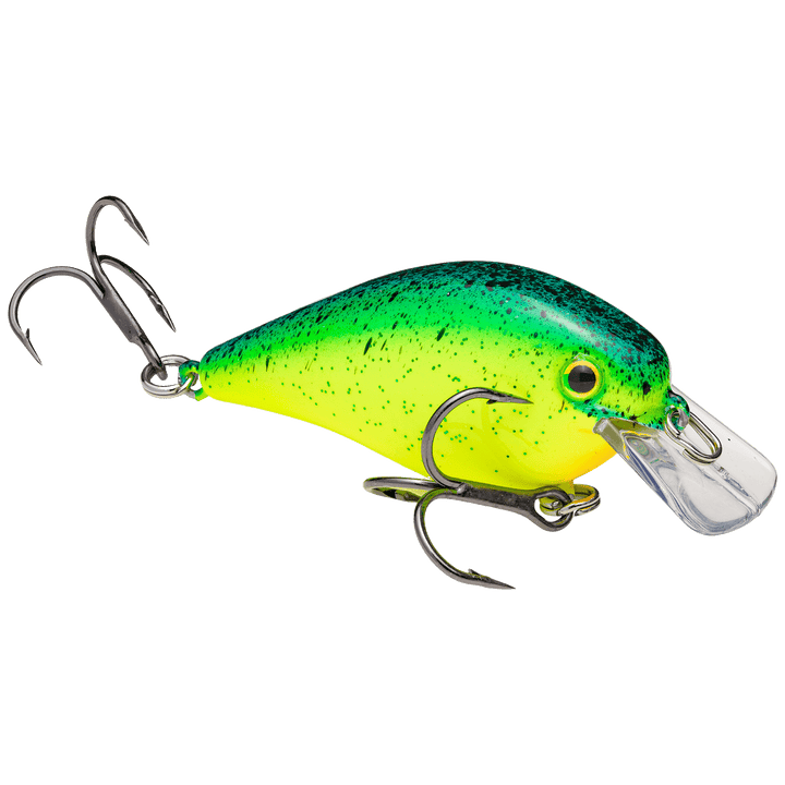 Strike King - KVD Squarebill 1.0 Crankbait Lure Strike King Lure Company Chartreuse with Blue / Black Splatterback 