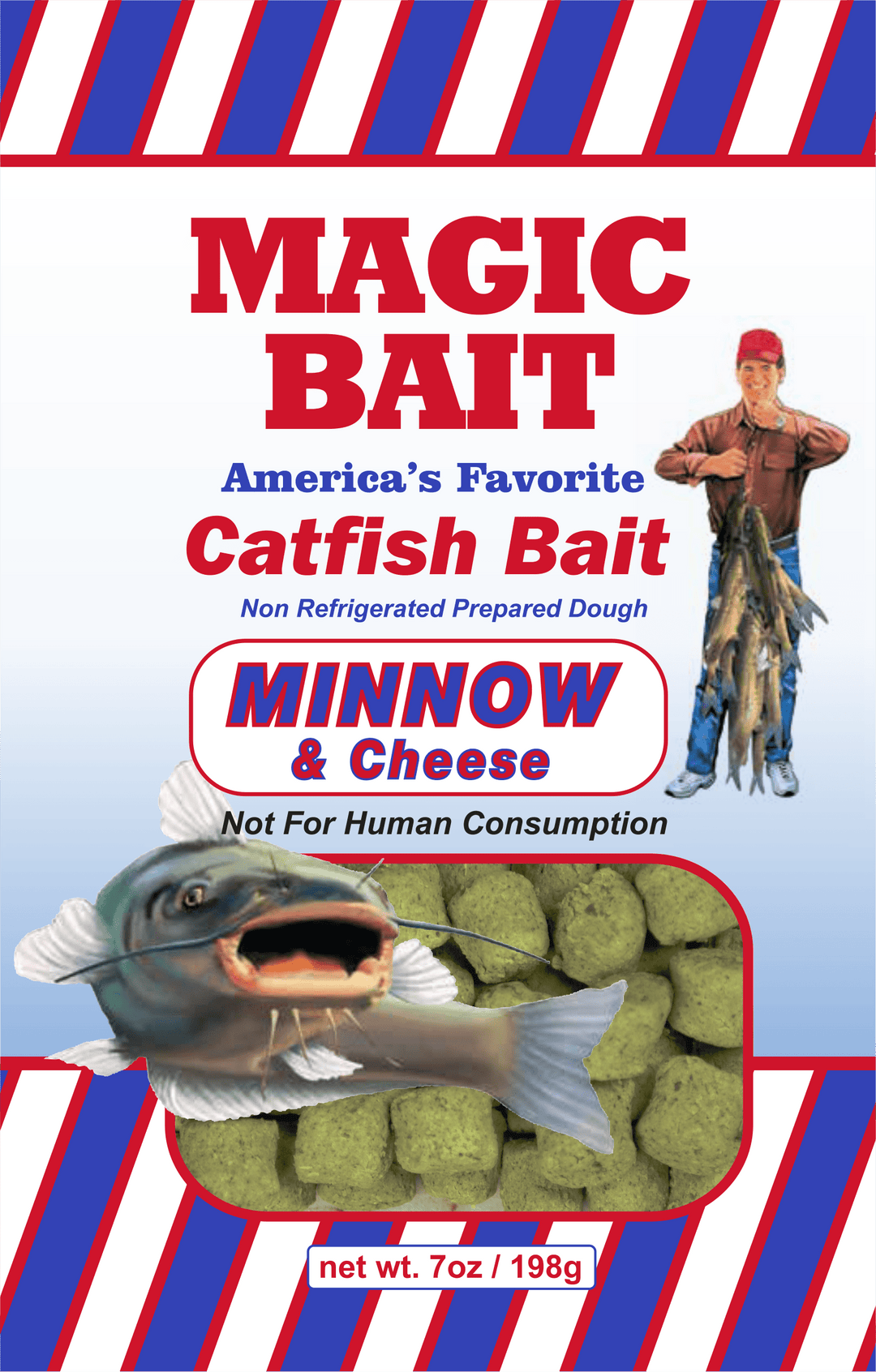 Magic Bait - Catfish Dough Bait 7oz Bag Attractant Magic Bait Minnow & Cheese 