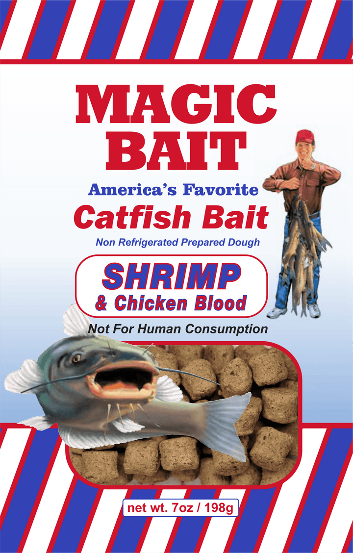 Magic Bait - Catfish Dough Bait 7oz Bag Attractant Magic Bait Shrimp & Chicken Blood 