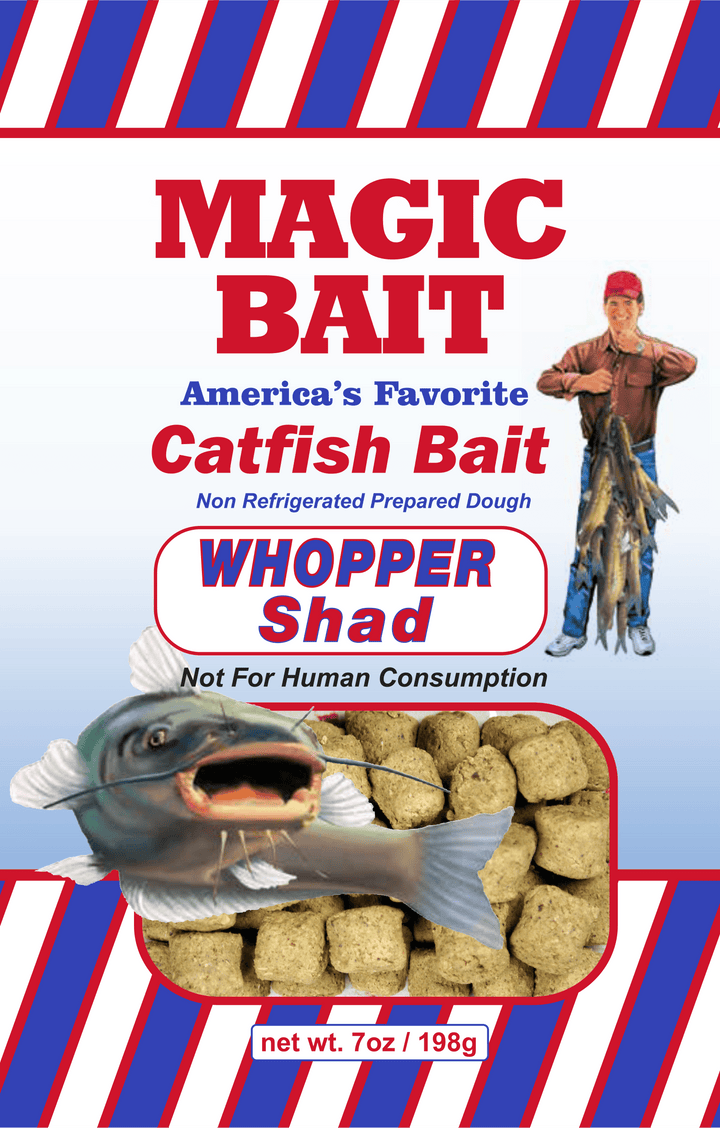 Magic Bait - Catfish Dough Bait 7oz Bag Attractant Magic Bait Whopper Shad 