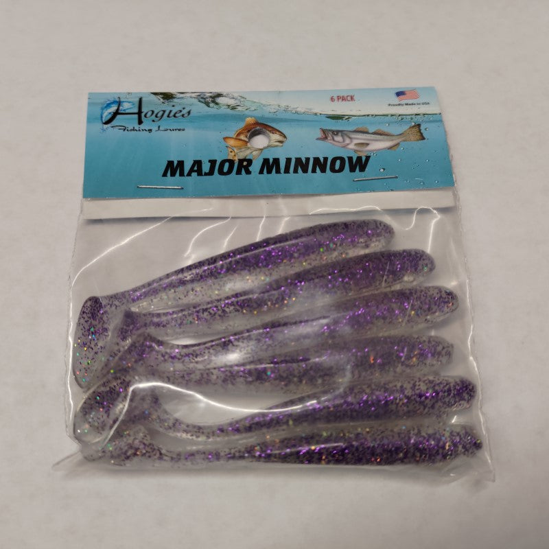 Hogie Major Minnow 6pk Lure Hogie's Lure Company Purple/Silver Flake 