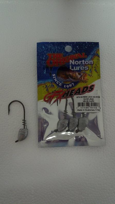 Norton GFX Screw Lock Jig Head Lure Norton Lures Inc. No Eyes Lead 1/4oz