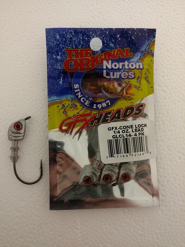 Norton GFX Cone Lock Jig Head Lure Norton Lures Inc. With Eyes Lead 1/4oz