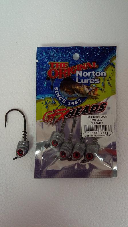 Norton GFX Screw Lock Jig Head Lure Norton Lures Inc. With Eyes Lead 1/4oz