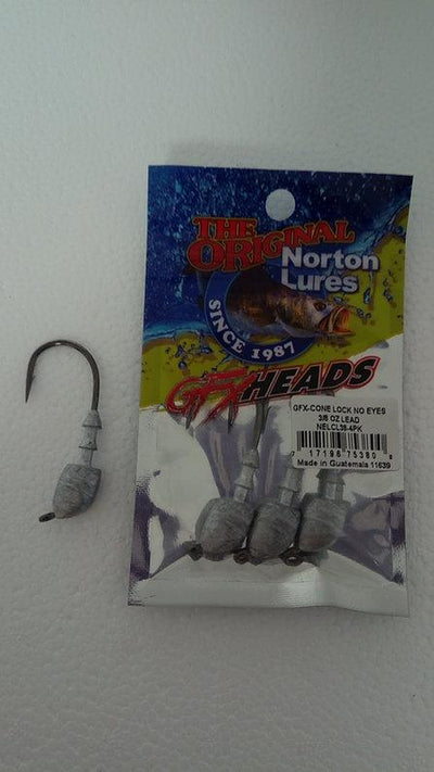Norton GFX Cone Lock Jig Head Lure Norton Lures Inc. No Eyes Lead 3/8oz