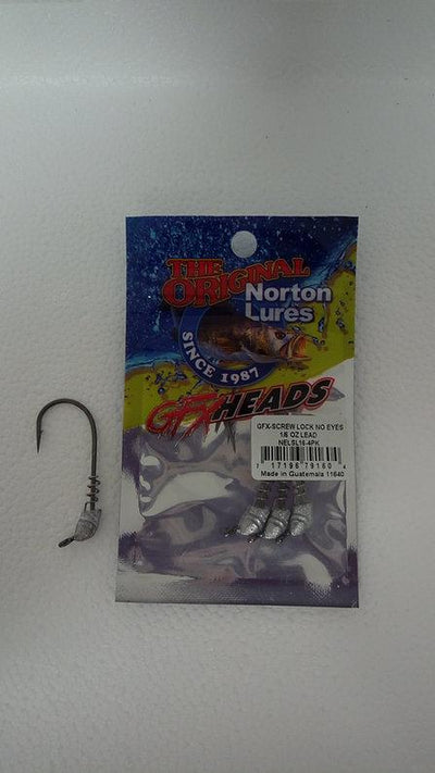 Norton GFX Screw Lock Jig Head Lure Norton Lures Inc. No Eyes Lead 1/16oz