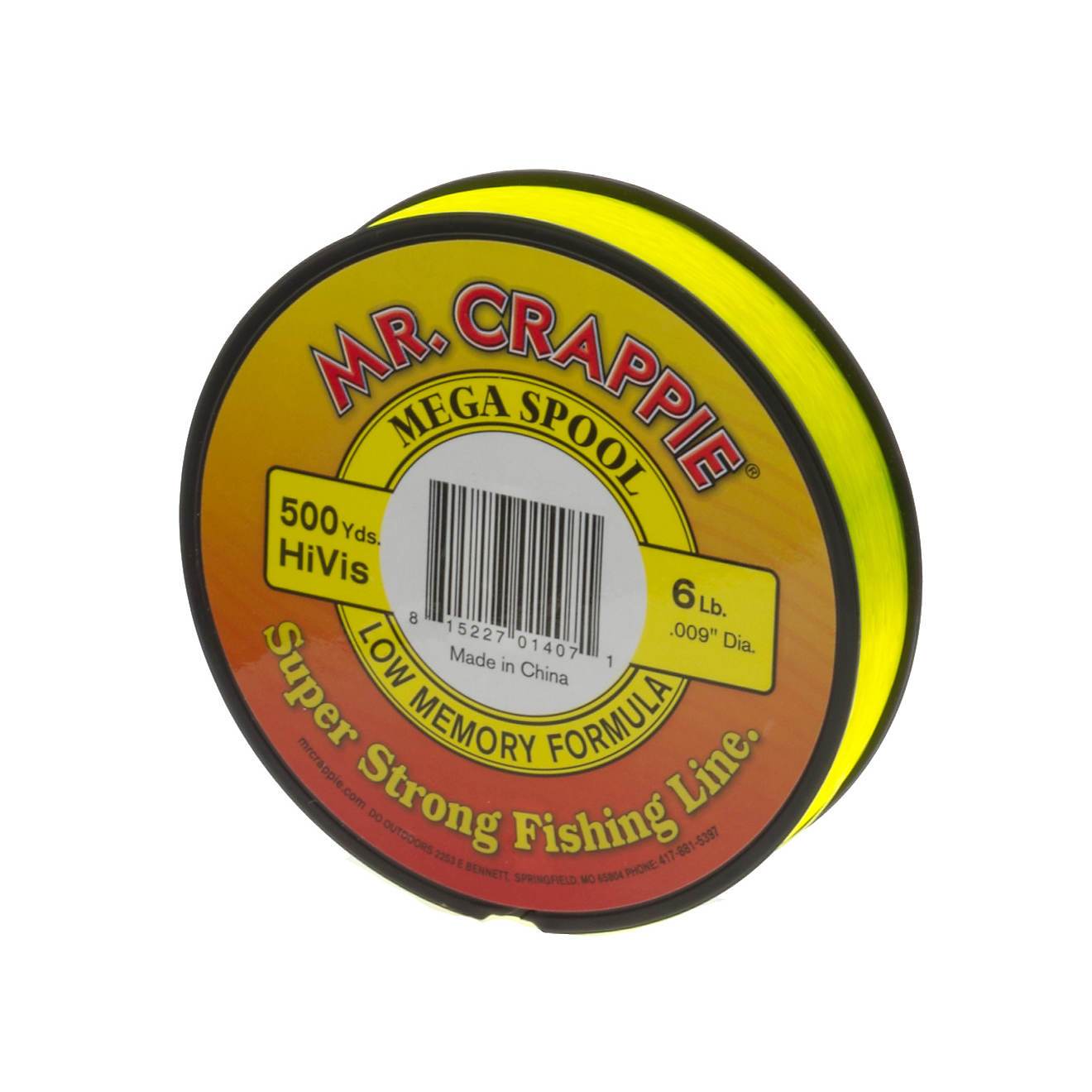Mr. Crappie Monofllament Fishing Line Mr. Crappie Hi-Vis 500yd 6