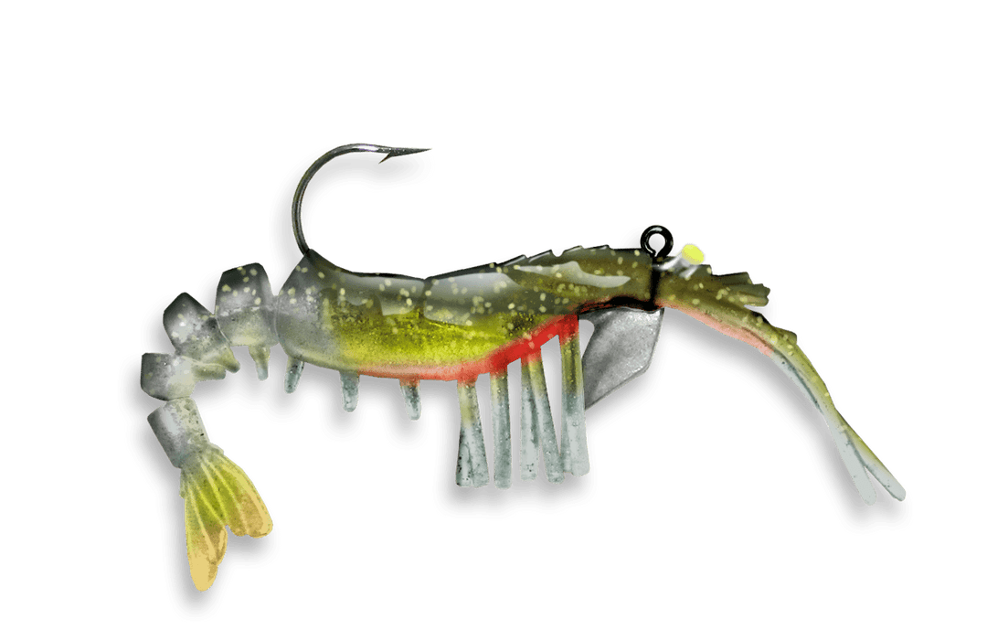 Vudu Shrimp - 2pk Egret Baits 3.25in - 1/4oz Green Hornet 