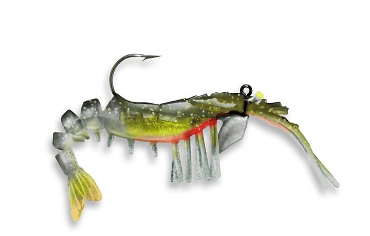 Vudu Shrimp - 2pk Egret Baits 3.25in - 1/4oz Green Hornet 