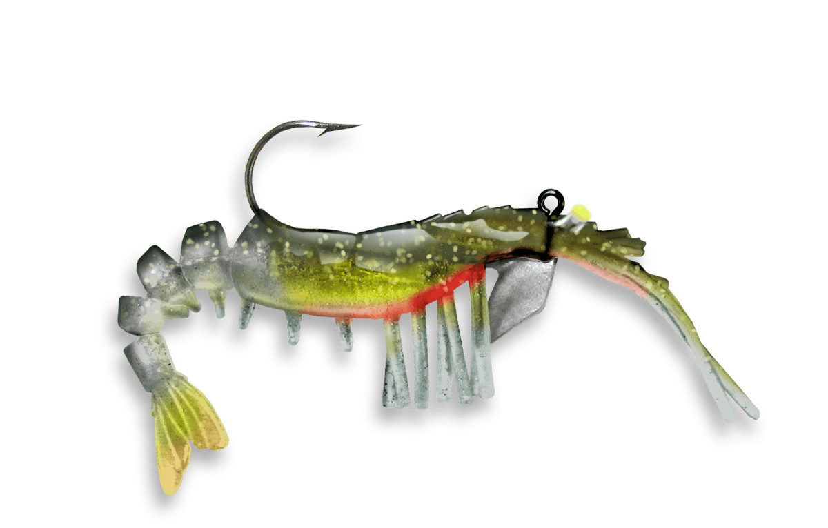 Vudu Shrimp - 2pk Egret Baits 3.25in - 1/4oz Green Hornet 