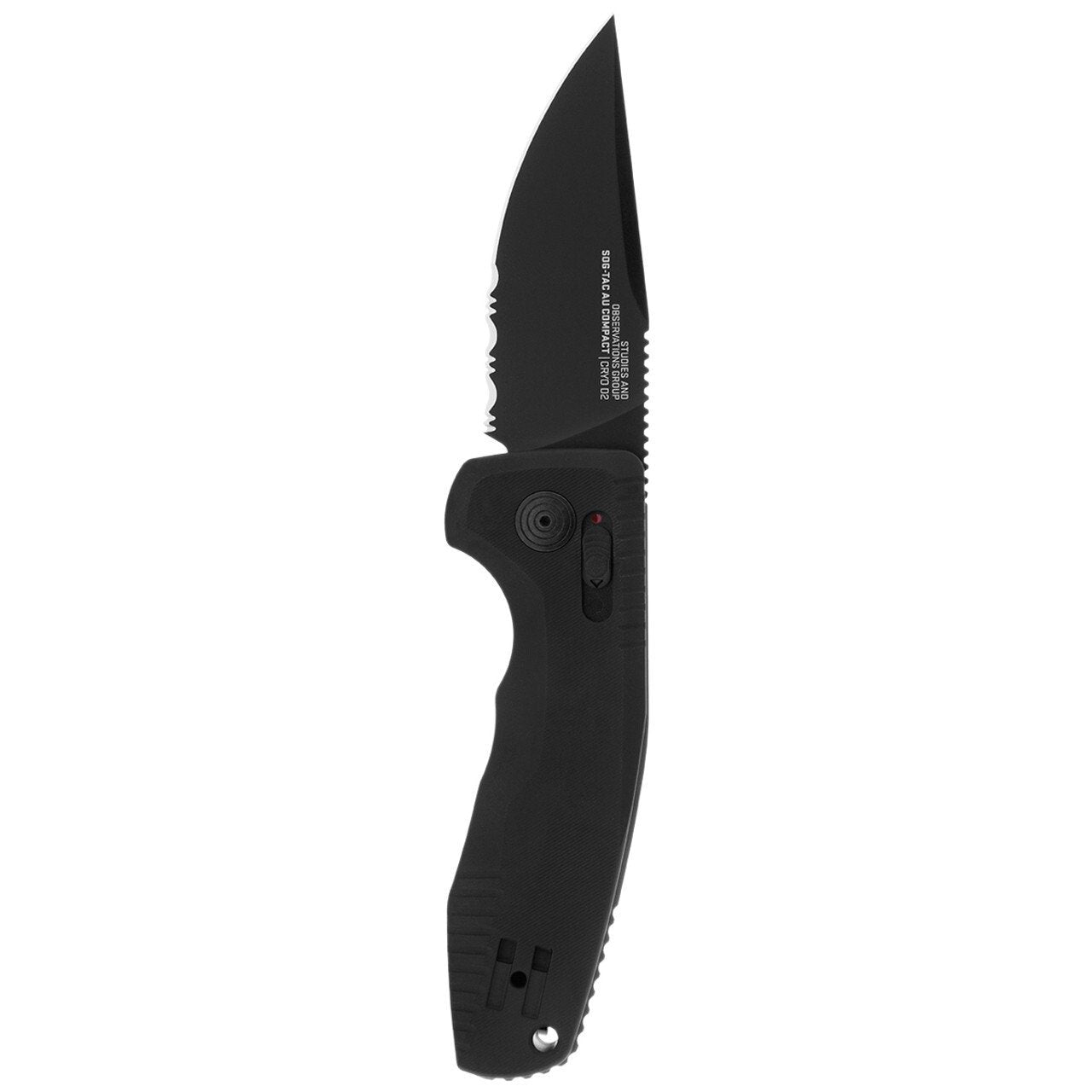 TAC AU Compact Tools SOG Specialty Knives & Tools Black Curved Partially Serrated