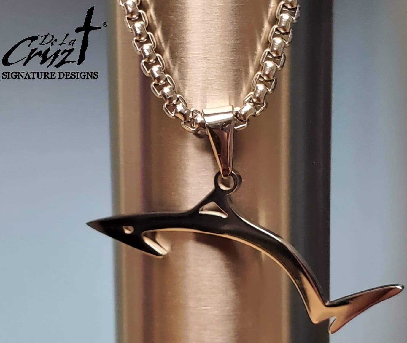 Line Cutterz Surgical Stainless Steel Rope Chain with Pro Fish Pendant Accessories Line Cutterz Silver 