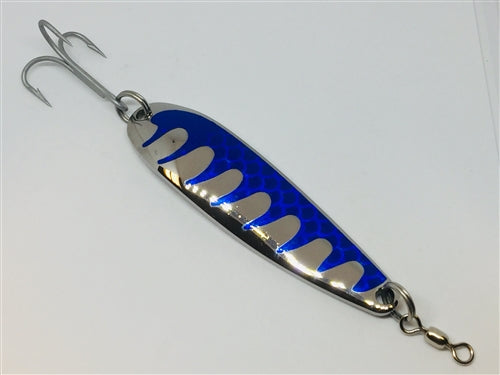 Gator Casting Spoon Tackle Gator Lures 3 oz Chrome/Blue Tape 