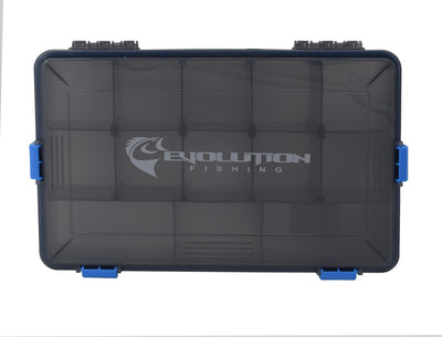 Evolution 3600 4-Latch Waterproof Tackle Tray Accessories Evolution Outdoor Blue 