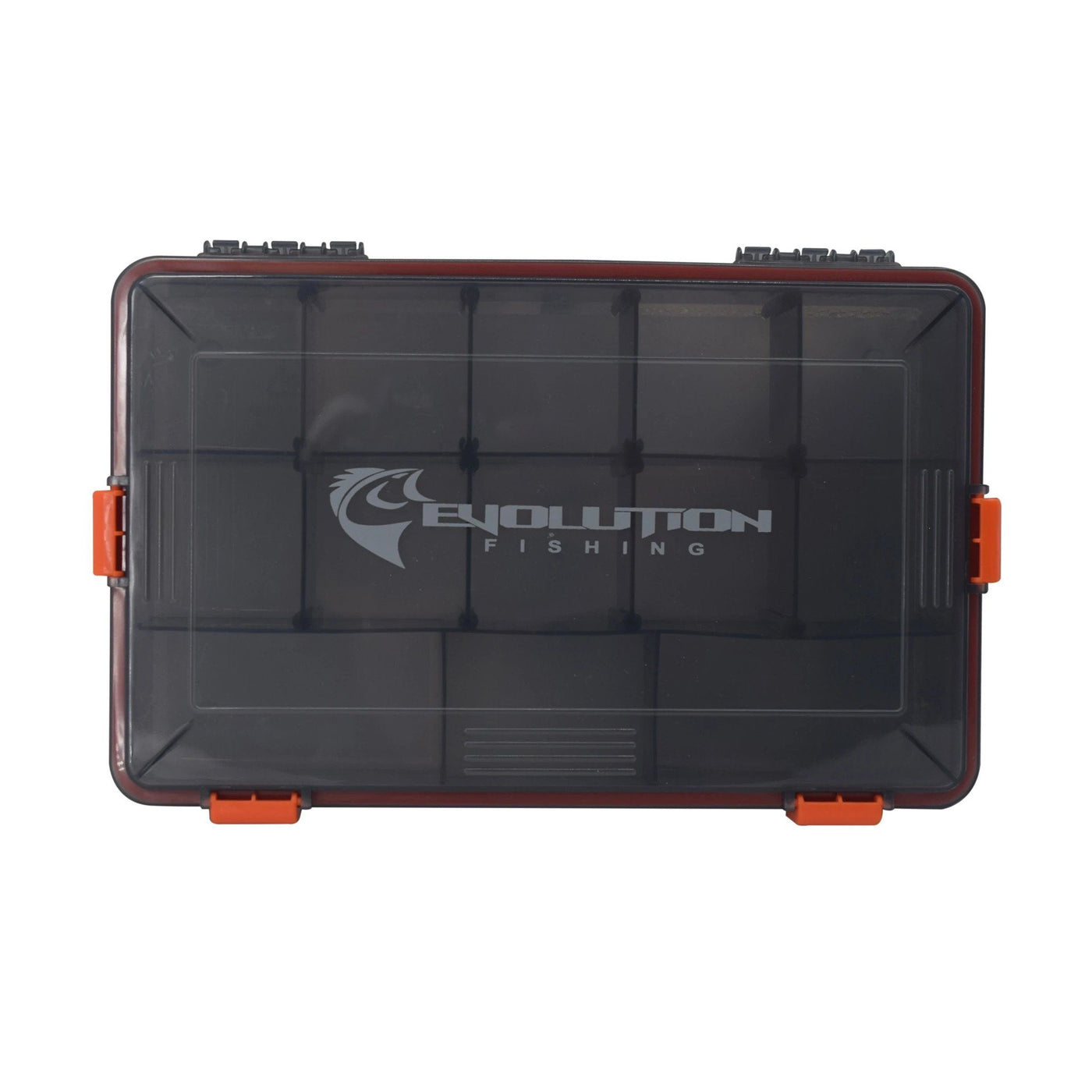Evolution 3600 4-Latch Waterproof Tackle Tray Accessories Evolution Outdoor Orange 