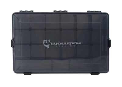 Evolution 3700 4-Latch Waterproof Tackle Tray Accessories Evolution Outdoor Black 