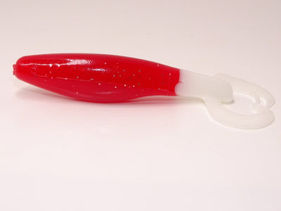Psycho Chicken Shad 3.5” - 6pk Chicken Boy Lures Strawberry Red-White 