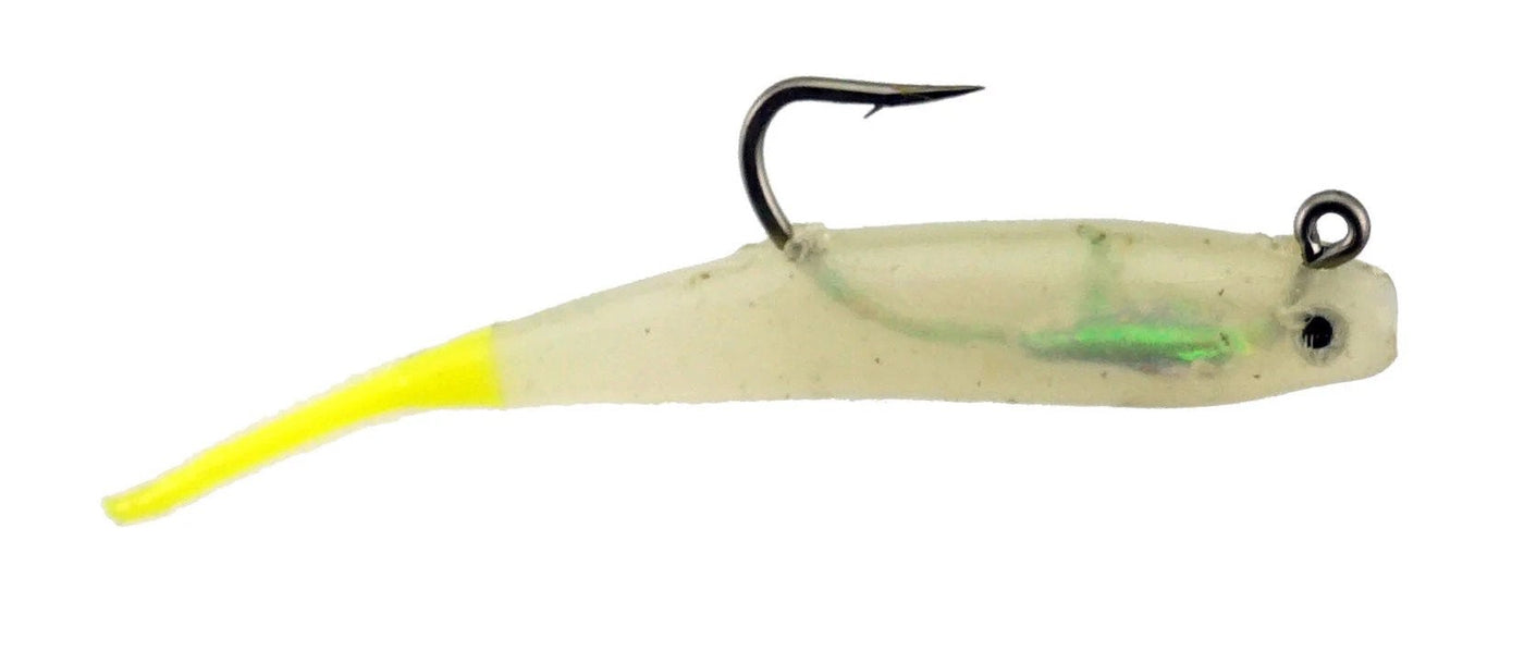H&H Glass Minnow Double Rigs Lure H&H Lure Company 3in - 1/8oz Glow/Chartreuse Tail 