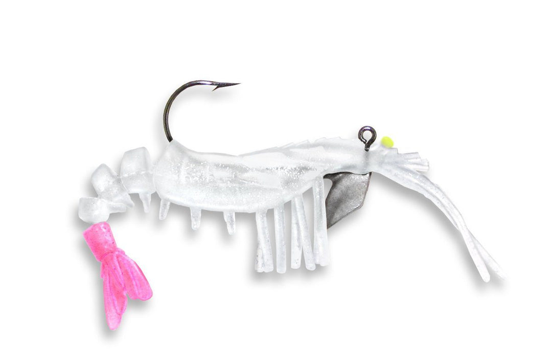 Vudu Shrimp - 2pk Egret Baits 3.25in - 1/4oz Glow/Pink Tail 