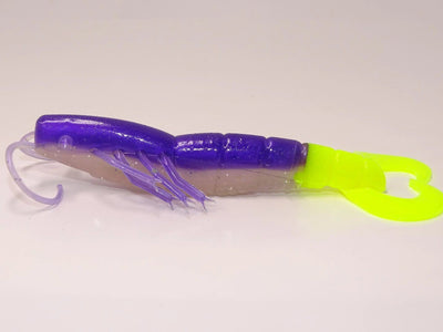 Chickenboy's Famous Shrimp Lures 4” - 6pk Lure Chicken Boy Lures Phantom Purple - Chartreuse 