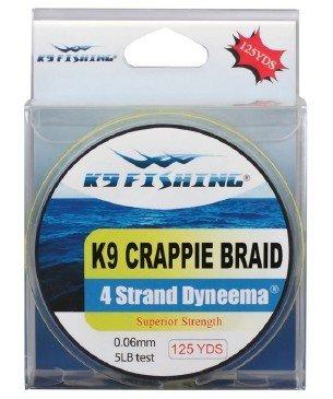 5lb K9 Crappie Braid - 125 Yard - Yellow K9 Fishing Products, LLC. 