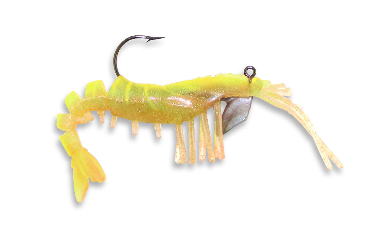 Vudu Shrimp - 2pk Lure Egret Baits 2in - 1/16oz Chartreuse 